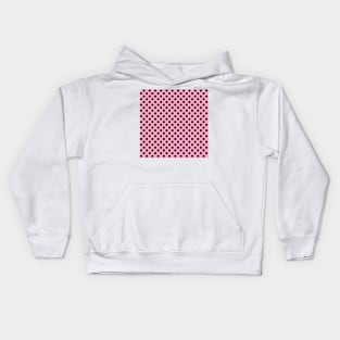 Black Polka Dots Pattern on Pink Background Kids Hoodie